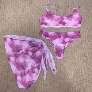 Shein Purple tie dye swimsuit